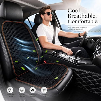 Cooling&Breathable 3D Air Mesh Car Seat Cushion for Summer, Universal Ventilated Comfortable Seat Pad, Suitable for Sedans,Vans,Pickup,Trucks,Suvs (Black-1PcsBackCushion+1PcsSeatPad) - color: Black-1pcsbackcushion+1pcsseatpad