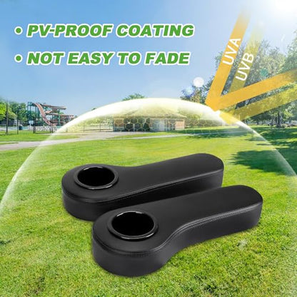 10L0L Golf Cart Rear Seat Kit Arm Rest Set with Cup Holder for Yamaha EZGO Club Car Golf Cart UV-Proof Coating Long Lasting, No Drilling Kits Include - color: Black
