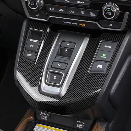 Hybrid Gear Shift Panel Decals for Honda CRV 2017 2018 2019 2020 2021 2022 Accessories CR-V ABS Carbon Fiber Interior Stickers - color: Hybrid Gear Shift Panel