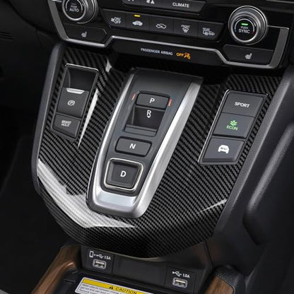Hybrid Gear Shift Panel Decals for Honda CRV 2017 2018 2019 2020 2021 2022 Accessories CR-V ABS Carbon Fiber Interior Stickers - color: Hybrid Gear Shift Panel