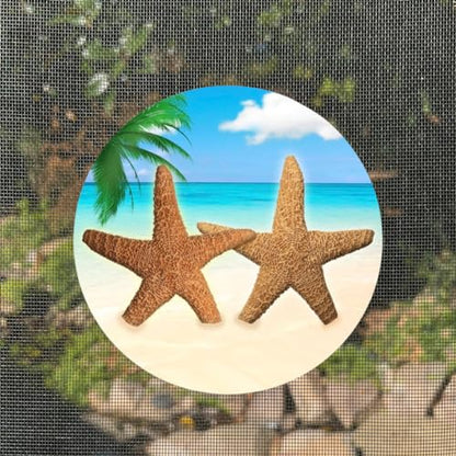 Screen Door Magnets Double Sided – Keep People, Kids, and Dogs from Running into The Screen Door - Robbins Aria Star Fish - color: Star Fish by the Sea