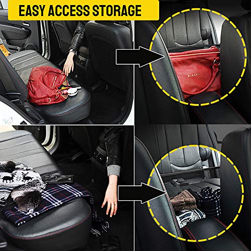 QBUC Car Net Pocket Handbag Holder, Mesh Cargo Car Storage Universal Storage Bag for Handbag Bag (Black) - color: Black-Net