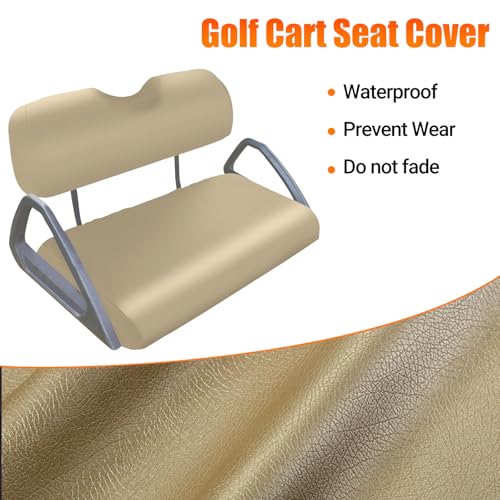 Golf Cart Front Seat Covers Staple On Replacement for EZGO TXT 1995-2013 Golf Cart Beige Micro Fiber Leather Seat Cover - color: Beige, size: EZGO TXT 1995-2013