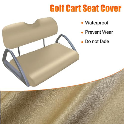 Golf Cart Front Seat Covers Staple On Replacement for EZGO TXT 1995-2013 Golf Cart Beige Micro Fiber Leather Seat Cover - color: Beige, size: EZGO TXT 1995-2013