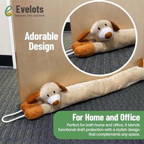 Evelots Under Door Cat & Dog Draft Stopper - Weighted - 2 Pack - Keep Cold Air Out - Odor, Noise, Dust, Wind Blocker - Great for Windows - 38 Inch Long - Heavy Duty Kitty and Puppy - Hanging Loops - size: 2-Pack, style: Cat & Dog Draft Stopper