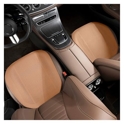 Summer Car Seat Cushion Perforated Breathable Ventilated Non-Slip All-Season Auto Cushion Pad(Khaki,Front seat 2pcs) - color: Khaki, size: Front seat 2pcs