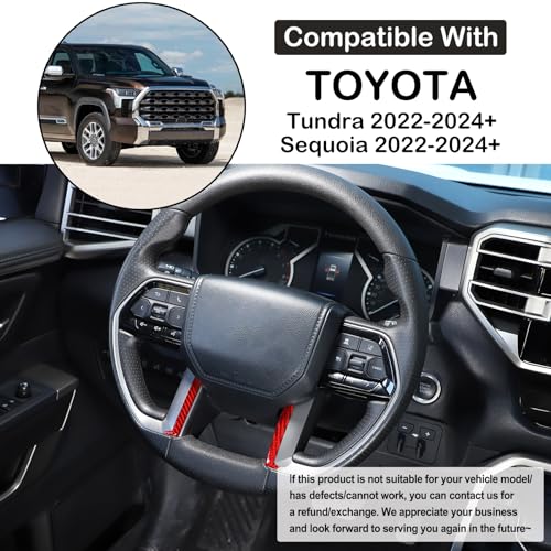 Car Steering Wheel Decoration Frame Cover Trim Compatible with Toyota Tundra/Sequoia 2022-2024 & Tacoma 2024 Carbon Fiber Center Console Steering Wheel Lower Panel Moulding Protect Sticker Accessories - size: Steering Wheel Lower Panel Strip Trim