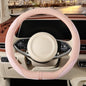14 inch D Shaped Steering Wheel Cover for Prius Civic, Nappa Microfiber Leather Non-Slip Breathable Fabric, Warm in Winter and Cool in Summer, Pink Small 13.5 inch to 14 inch - color: Pink, size: D Shape-S[13.5''-14'']