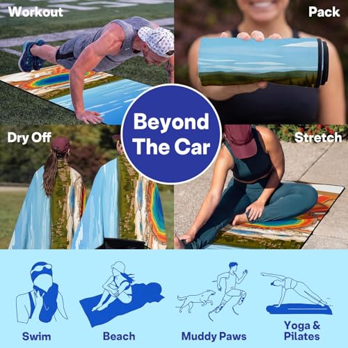 2 Pack Car Seat Towel Covers, Sweat Protector for Front Seats, Premium Thickened Microfiber with Elastic Strap, Breathable Quick Dry, Machine Washable Cover for Gym Running Universal Fit National Park - color: National Park