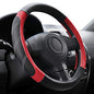 Elantrip Leather Steering Wheel Cover 15 1/2 to 16 inch Universal Large Grip Breathable for Car Truck SUV Jeep Anti Slip Black and Red - color: Black and Red, size: 15 1/2 - 16 Inch