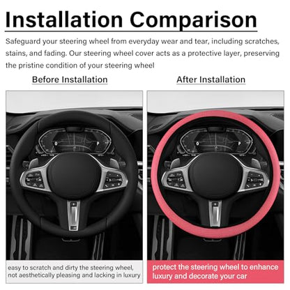 Red Mesh Steering Wheel Cover, Universal 15 inch, Elastic Stretch Microfiber Breathable Ice Silk Cover, Anti-Slip, Odorless, Sweat Absorption, Warm in Winter and Cool in Summer - color: Mesh Red