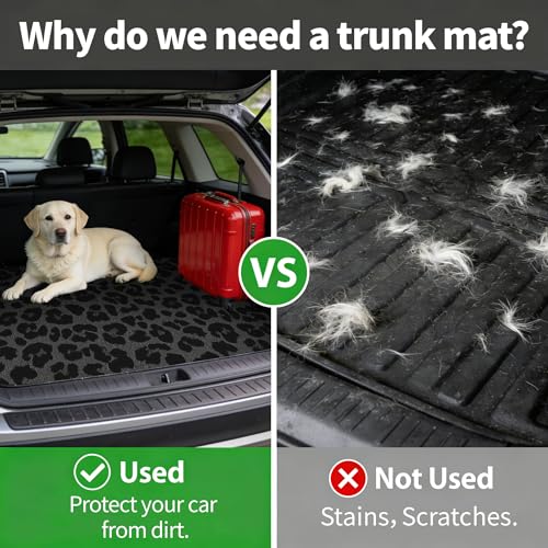 Car Trunk Mat - Universal Size 29" x 39", Leopard Print Pattern Cargo Liner, Car Accessory for SUVs/Sedan/Wagons, Durable Protective Mat, Trunk Liner for Families/Travel Enthusiasts - style: Leopard Print-2