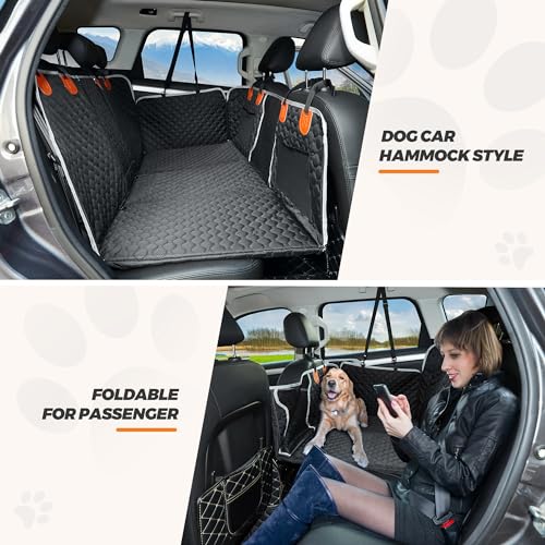Back Seat Extender,Dog Car Seat Cover,Waterproof Pet Hammock Travel Bed,Durable Camping Air Mattress,Non Inflatable Car Bed Mattress Easy Clean for Car SUV Truck (Black) - color: Black