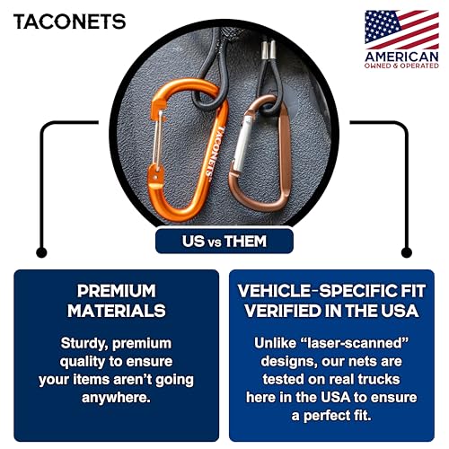 TacoNets Envelope Cargo Net for Colorado/Canyon - Fits 2023-Current - Upgraded 5mm Bungee - Integrated Storage Bag - Heavy Duty Carabiners - Designed in USA - style: Chevy Colorado / GMC Canyon 2023+