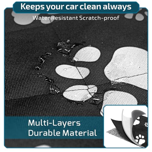 SUV Cargo Liner for Dogs with Side Flaps, Large (54" x 93") Water Resistant Trunk Cover, Non-Slip Pet Area Protector with Bumper Flap, Universal Fit for SUVs Sedans Vans, Paw Print