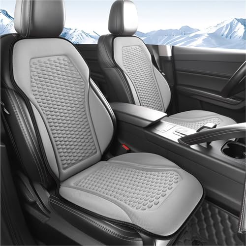 Breathable Cooling Summer Car Seat Cushions Ice Silk Fabric Front Dual-Seat Pads Easy Installation(Red) - color: Red