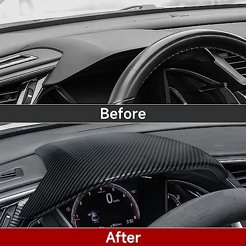 Car Dashboard Instrument Protective Cover Decals for 2016-2021 Honda Civic 10th Gen Accessories ABS Carbon Fiber Stickers - color: Dashboard Protector Cover