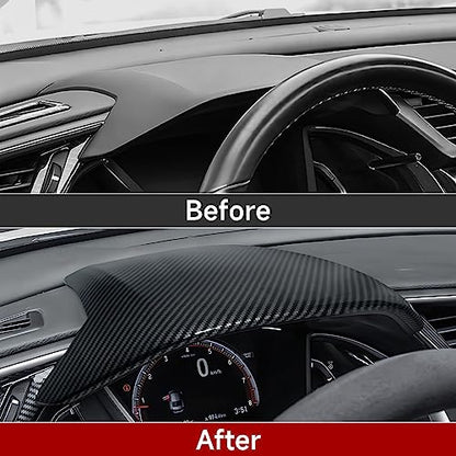 Car Dashboard Instrument Protective Cover Decals for 2016-2021 Honda Civic 10th Gen Accessories ABS Carbon Fiber Stickers - color: Dashboard Protector Cover