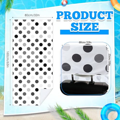 Hahafelt 2 Pack Car Seat Towel Covers with Storage Bag, 63 x 32 Inch Universal Non Slip Waterproof Sweat Protector for Car Truck, Gym Swimming Running, Machine Washable (Black and Gray Dots) - style: Black and Gray Dots