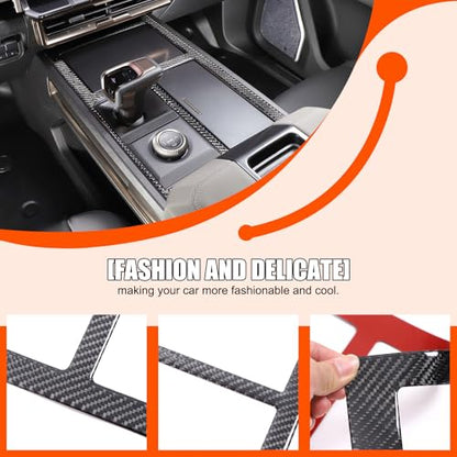 for Hummer EV SUV Truck Accessories Center Console Gear Shift Panel Trim Cover,Soft Carbon Fiber Gear Shift Control Anti-Scratch Panel Decorative Fit for Hummer EV Pickup SUV 2022-2024 2025 (Black) - style: Black