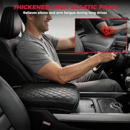 FREESOO Center Console Cover for 2019-2026 Dodge Ram 1500 2500 3500, Armrest Cushion Pad, Waterproof Faux Leather, Easy to Clean, Non-Slip & Anti-Scratch, Bucket Seat Only - size: 2019-2026 Ram Bucket Seat Console