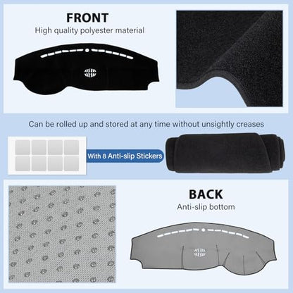 Dash Cover Mat Compatible with Kia Soul 2014-2019 Accessories, Dashboard Cover Polyester Non-Slip Sunshade Protector Pad No Glare Black - size: for Soul 2014-2019