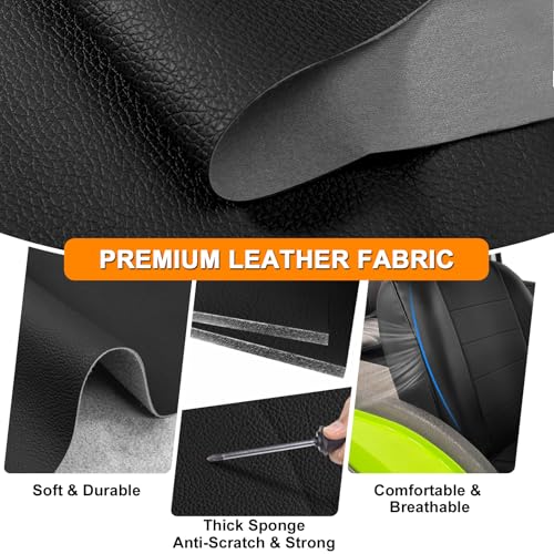 Driver & Passenger Seat Cover Compatible with 1965-1979 Jeep CJ5, 1976-1980 Jeep CJ7, Front Low-Back Bucket Seat - color: black