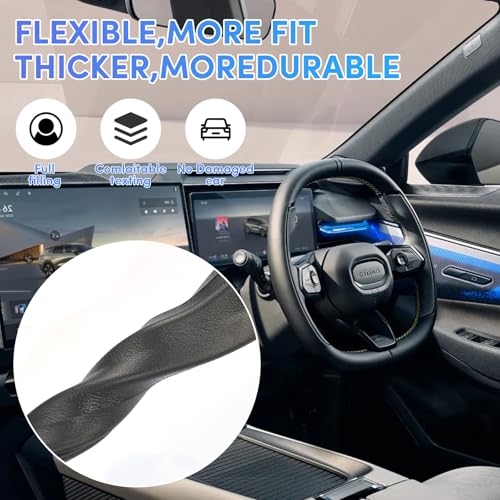ANABIUP 2 Pack Car Seat Gap Filler, PU Leather Universal Fit for Cars Trucks SUVs, Gap Stopper Between Seat & Console with Storage Organizer, Stop Items from Dropping (Black)