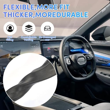 ANABIUP 2 Pack Car Seat Gap Filler, PU Leather Universal Fit for Cars Trucks SUVs, Gap Stopper Between Seat & Console with Storage Organizer, Stop Items from Dropping (Black)