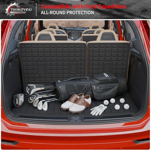Floor Mats Compatible with 2018-2024 Ford Expedition (Not for Max Models) Cargo Mat Cargo Liner TPE 2023 Expedition 7 Seats Accessories (Trunk Mat+Backrest Mats+Floor Mats) - style: For Ford Expedition 7-Seater | 2018-2024