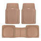 BDK Beige Heavy Duty Front & Rear Rubber Floor Mats Universal Liners for Car SUV Van & Truck, All Weather Protection with Anti-Slip Nibs, Fit Contours of Most Vehicles - color: 933-BG
