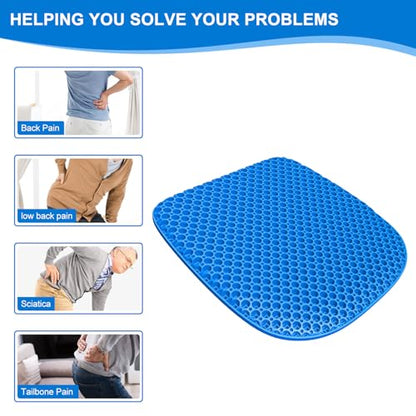 Large Gel Seat Cushion for Long Sitting with Non-Slip Cover,Soft & Breathable,Seat Cushion for Chair,Car,Office,Desk Chair,Wheelchair - size: Medium Size
