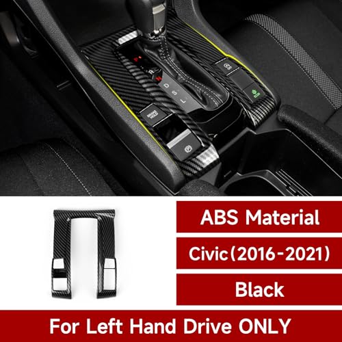 Gear Shift Panel Cover Decals for Honda Civic 2016 2017 2018 2019 2020 2021 10th Gen Accessories ABS Carbon Fiber Interior Stickers - color: Gear Shift Panel, C