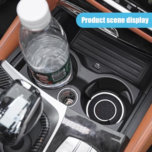 2PCS Car Cup Holder Coasters, 2.75 Inch Auto Non-Slip Anti Dust Cup Mats, Console Cup Holder Insert Coaster Auto Insulated Mats, Universal Interior Accessories for Most Cars (White) - color: White
