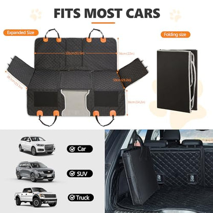Back Seat Extender,Dog Car Seat Cover,Waterproof Pet Hammock Travel Bed,Durable Camping Air Mattress,Non Inflatable Car Bed Mattress Easy Clean for Car SUV Truck (Black) - color: Black