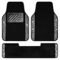 CAR PASS Bling Diamond Car Mats Shining Carpet Crystal Rhinestones Sparkly Glitter Floor Mats with Anti-Slip PVC Heel Pad Universal for Automotive SUV, Sedan, Van, 3pcs for Girl Women, Black Silver - color: Black Silver