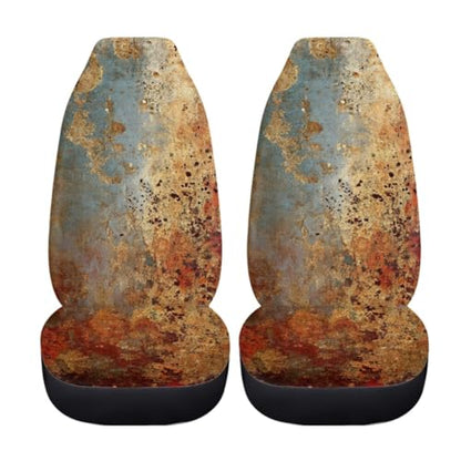 Pehede Car Seat Cover Rusty Iron Front for Cars, Easy to Install Cover Set, Accessories Auto Trucks Van SUV,2 Packs - color: Multi32