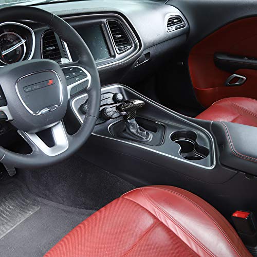 Voodonala for Challenger Charger ABS Carbon Fiber Gear Shift Shifter Knobs Cover Trim for 2015-2026+ Dodge Challenger Charger 2018-2026+ Durango Interior Accessories 3pcs