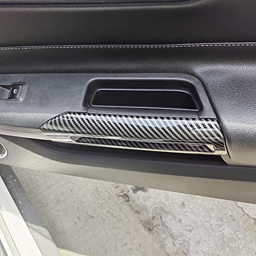 Interior Door Handle Cover Trim Compatible with 2015 2016 2017 2018 2019 2020 2021 2022 2023 2024 Ford Mustang Accessories (Carbon Style)