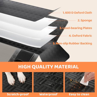 Dog Car Seat Cover for Back Seat, Hard Bottom Back Seat Extender, Back Seat Pet Cover for Dogs - Supports 400lbs, Waterproof Heavy Duty Scratch Dog Hammock for Compact Cars/SUVs, 51in - size: Car/SUV/Small Truck