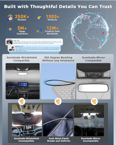 helloleiboo Graphene Car Windshield Sun Shade Car Sun Shade for Windshield with Heat Absorption Coating Foldable Design with UV Protection to Keep Your Car Interior Cooler Silver (Medium-59 × 30 in) - size: 59 x 30 inches