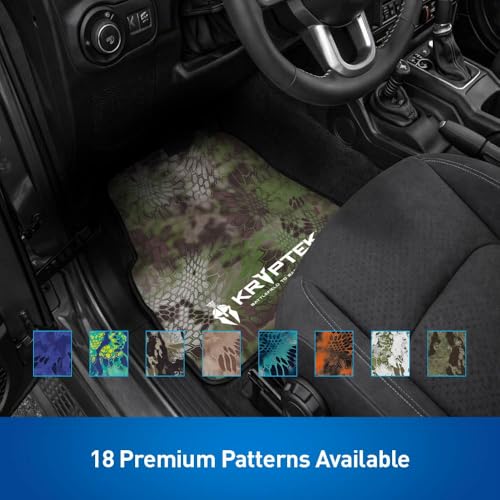 Coverking Universal Car Floor Mats Set of 2 (Front Driver and Passenger) Kryptek Altitude Camo - All-Weather Protection for Mud, Dirt, Rain, Spills, Non-Slip Backing, Fits Cars Trucks SUVs Jeeps - style: Kryptek Altitude