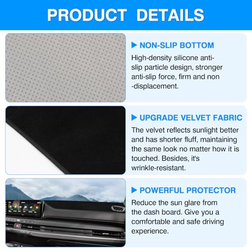 Autorder Dashboard Cover Mat for kia k4 2025 2026 Accessories Dash Cover Upgrade Flannel Dash Mat Sunshade Glare UV Rays Protector - size: 2025 2026 kia k4