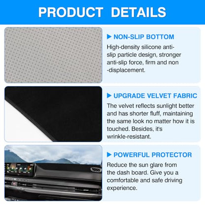 Autorder Dashboard Cover Mat for kia k4 2025 2026 Accessories Dash Cover Upgrade Flannel Dash Mat Sunshade Glare UV Rays Protector - size: 2025 2026 kia k4