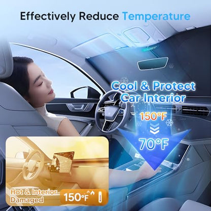 KUST Windshield Sun Shade for BMW i3 2014-2022 Accessories Window Sunshade Sun Visor Protector Foldable Blocks UV Rays Keep Your Car Cooler - size: FOR | BMW i3 2014-2022