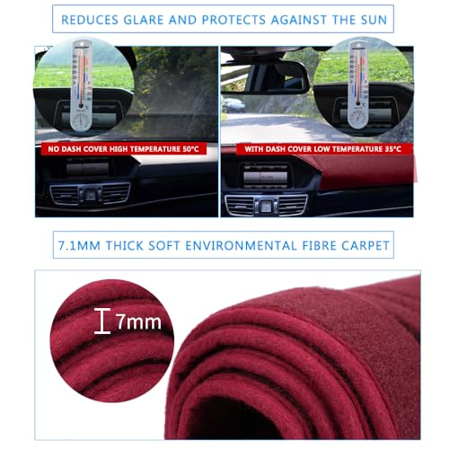 Dash Cover Custom Fit for 1997-2000 Chevy Chevrolet/GMC C1500 C2500 C3500 K1500 K2500 K3500, 1997-1999 GMC Yukon/Chevy Tahoe, 1999-2000 Cadillac Escalade,Dashboard Cover Mat Pad (Maroon) - color: Maroon
