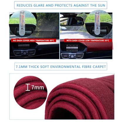 Dash Cover Custom Fit for 1997-2000 Chevy Chevrolet/GMC C1500 C2500 C3500 K1500 K2500 K3500, 1997-1999 GMC Yukon/Chevy Tahoe, 1999-2000 Cadillac Escalade,Dashboard Cover Mat Pad (Maroon) - color: Maroon
