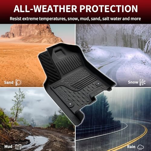LASFIT Floor Mats for Ram 1500 Quad Cab 2025 2026 Bucket Seat(Not for Bench Seating), All Weather TPE Custom Fit Car Mats Floor Liners 1st & 2nd Row, Black - style: 2) 1500 | 2025-2026 |Quad Cab Floor Mats