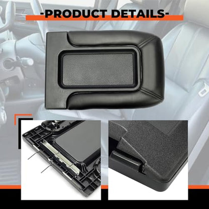 ECOTRIC Center Console Lid Compatible with 1999-2007 Chevy Silverado Tahoe Avalanche Suburban GMC Sierra Yukon Escalade Replacement for 19127364 19127365 19127366 Black