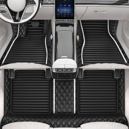 All-Weather car Floor mats, Anti-Slip Leather Floor mats Set, Suitable for 99% of Vehicle Models, Providing Comprehensive Protection for the car Carpet of Your Beloved car. (2+1White) - color: 2+1White